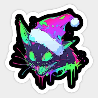 Christmas Cat EDM Xmas Party Rave Sticker